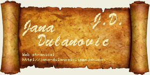 Jana Dulanović vizit kartica